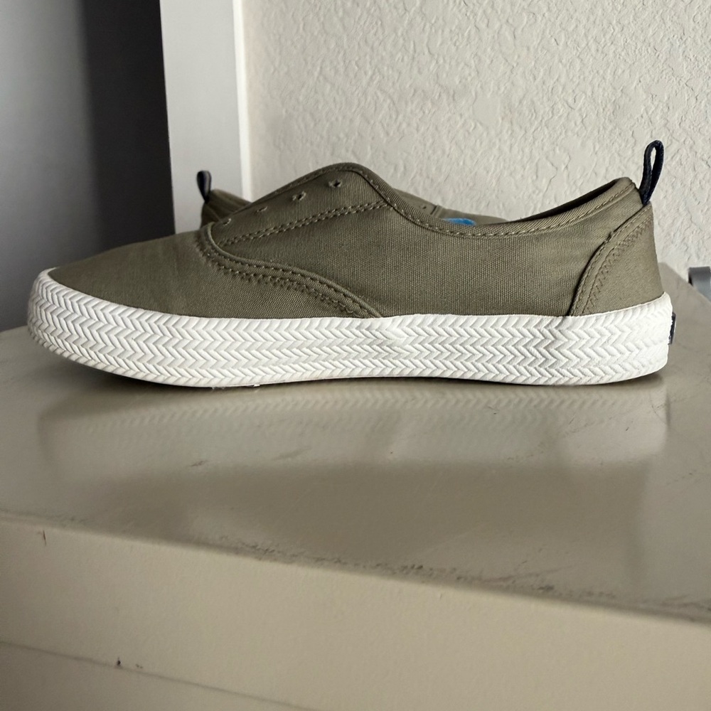 Sperry Olive Canvas Slip On Shoes - Picture 4 of 7